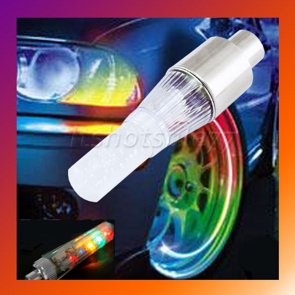 Flash Light Bicycle Car Wheel Bike Tyre Valve Stem Cap  