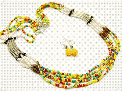 STRAND MULTI COLOR GLASS SEED BEAD LONG NECKLACE SET  
