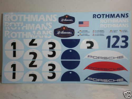 18 Porsche 956L 956 L Rothmans Decal for Minichamps  