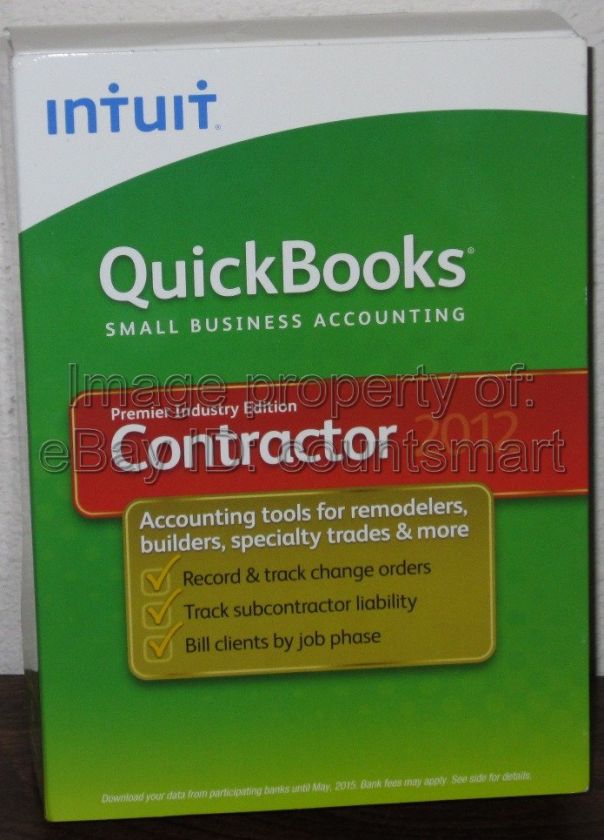   QuickBooks Premier Contractor Edition 2012 Accounting Software Sealed