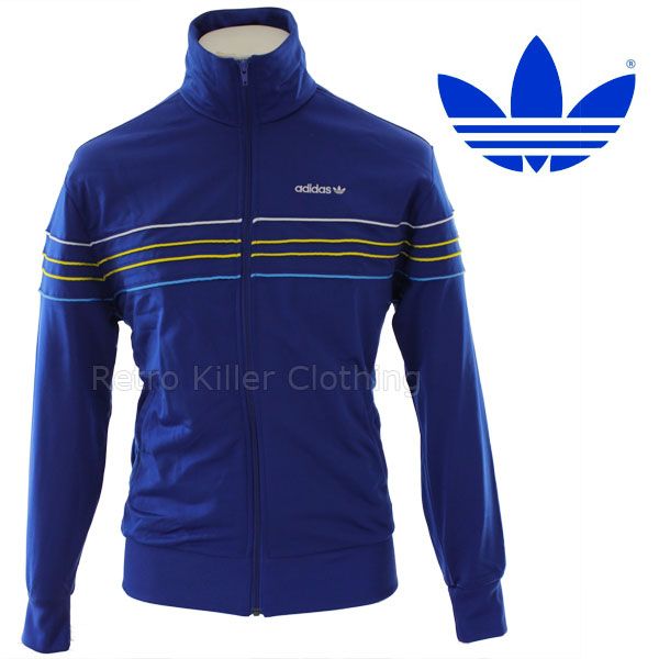 Adidas Originals 80s Archive Reissue Piped Blue Tracksuit Top Mens S M 