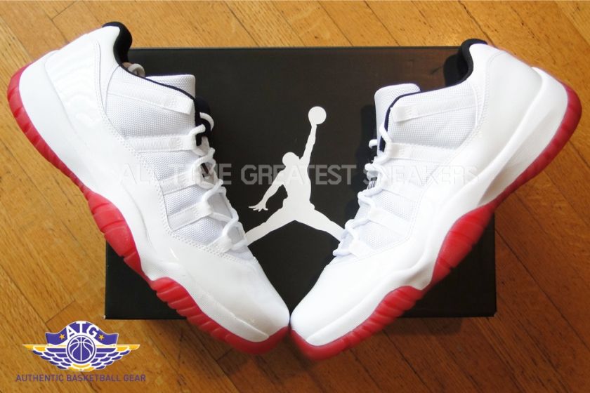 AIR JORDAN XI LOW PATENT WHITE RED 2012 Size 11.5  