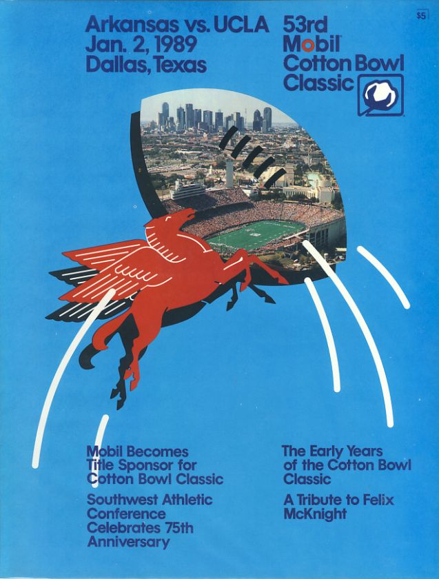 1989 Cotton Bowl Program Arkansas 3 UCLA 17  