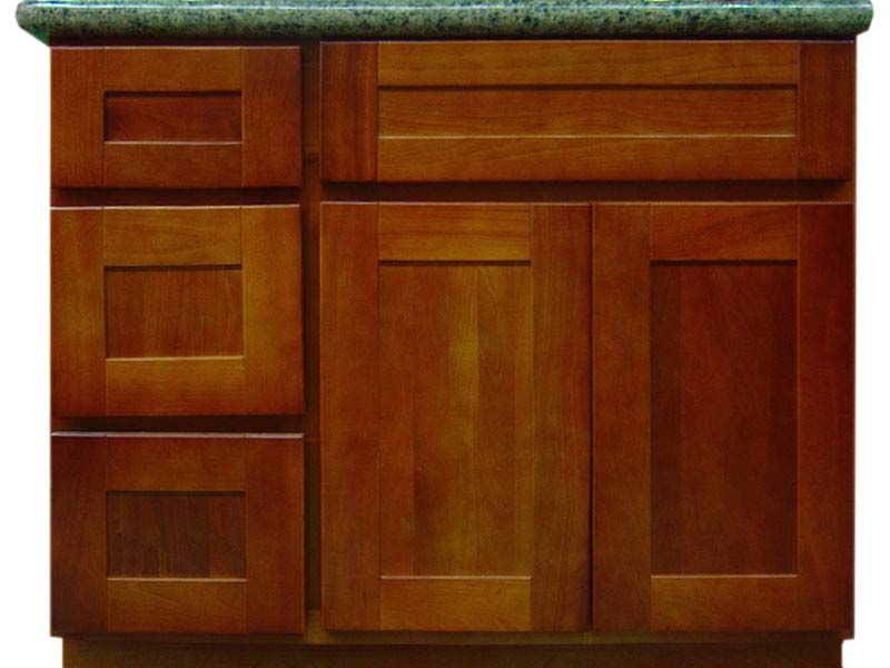 36 Elegant Cherry Bathroom Vanity Cabinet w/ L Drawers  