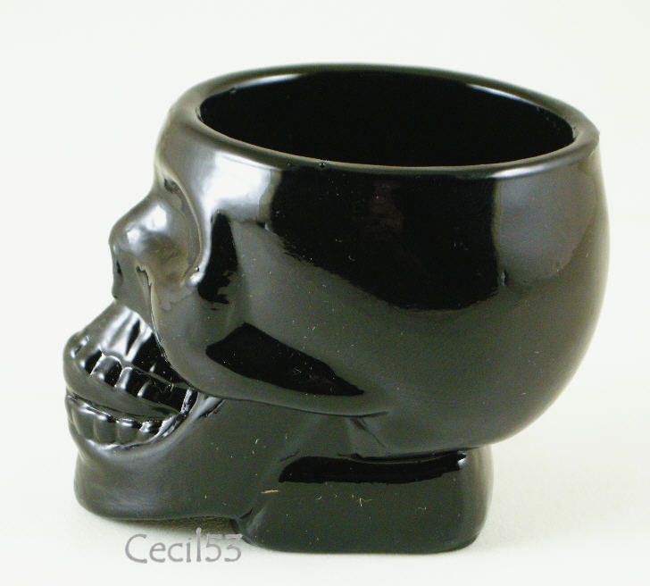 BLACK SKELETON SKULL BAR VODKA SHOT GLASS  