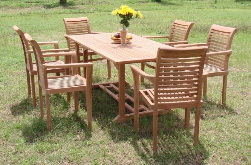 PC TEAK STACKING GARDEN OUTDOOR PATIO FURNITURE R12  