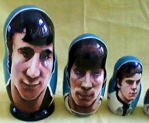 British Invasion Nesting Dolls+PosterBeatles+Who/Russia/ 