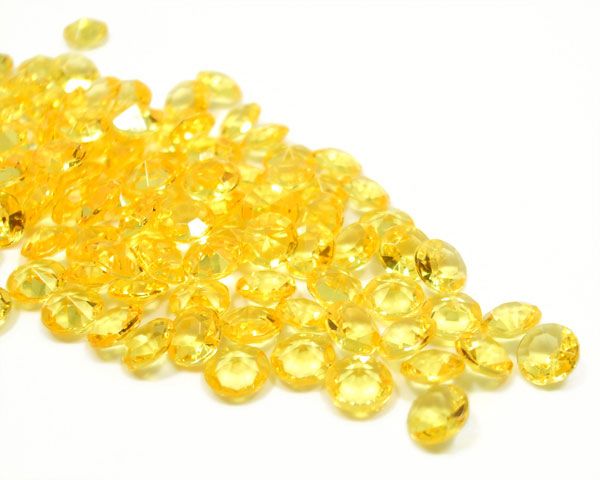 2000 Mango Yellow Acrylic 6mm Diamond Confetti Wedding Centerpiece 