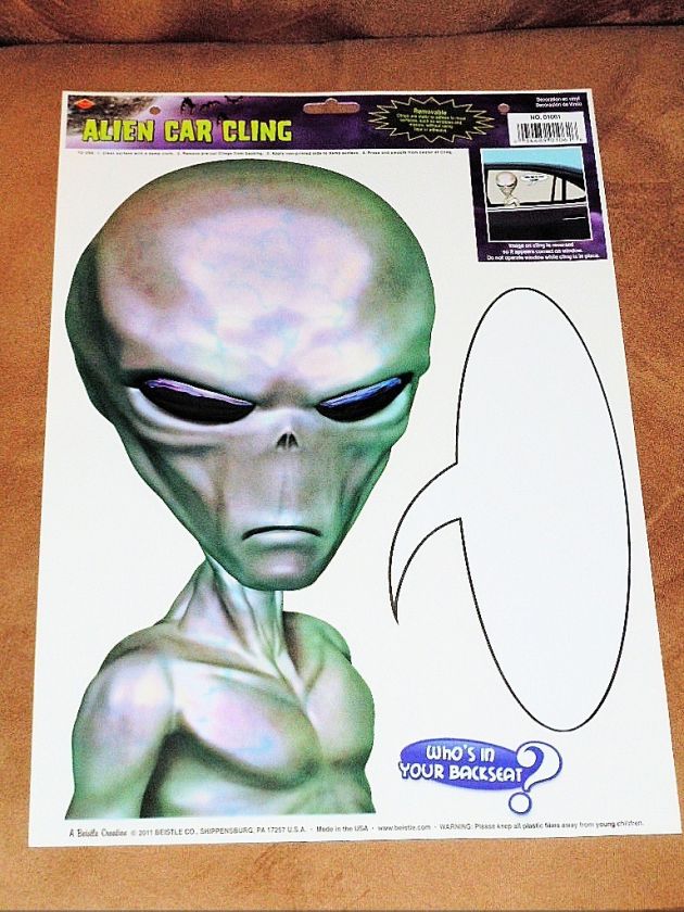 2pc Halloween Window Car Cling~Backseat Driver~ALIEN UFO~ NEW  