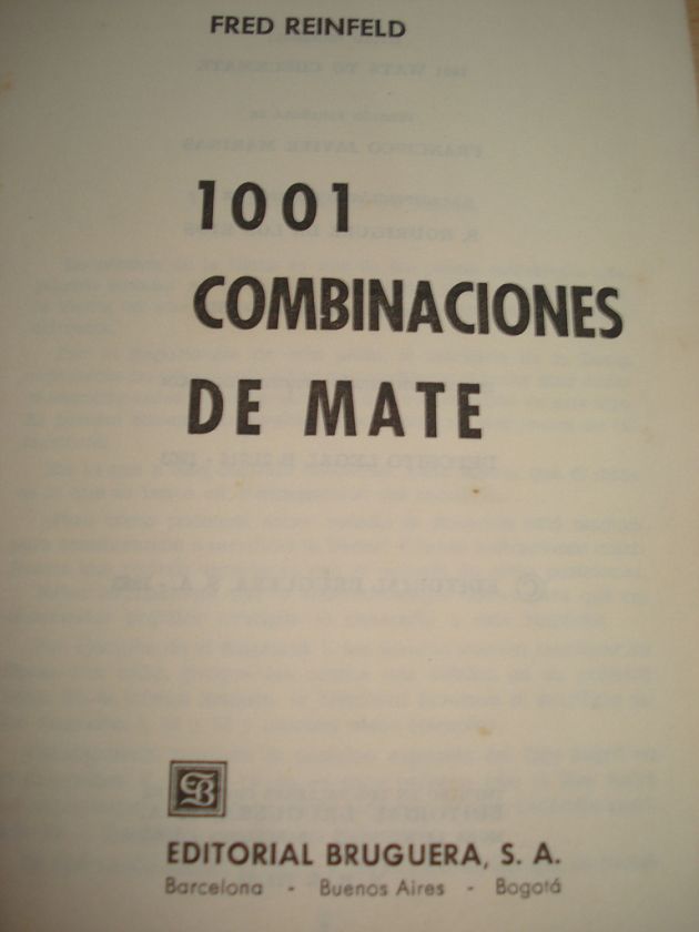 Fred Reinfeld   1001 Combinaciones De Mate ( Ajedrez )  