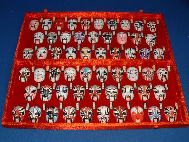 CHINESE PEKING OPERA MASK SET OF 58 THREE KINGDOM  