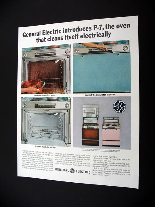 GE General Electric P7 Self Cleaning Oven 1964 print Ad  