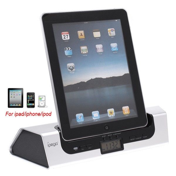   HiFi Speaker Amplifier Charger Dock Alarm For iPad iPhone iPod  