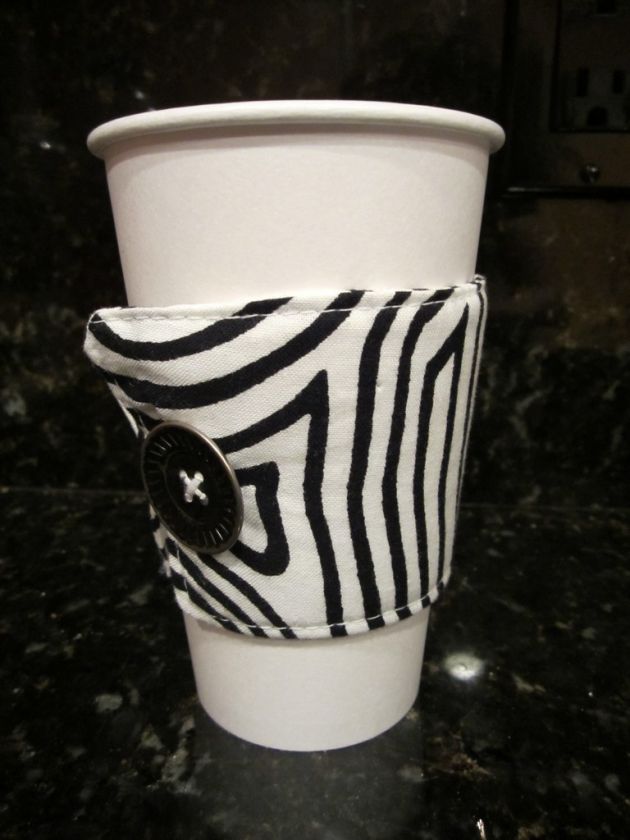 Coffee Cuff Sleeve Zebra Stripe Psychobilly Rockabilly  