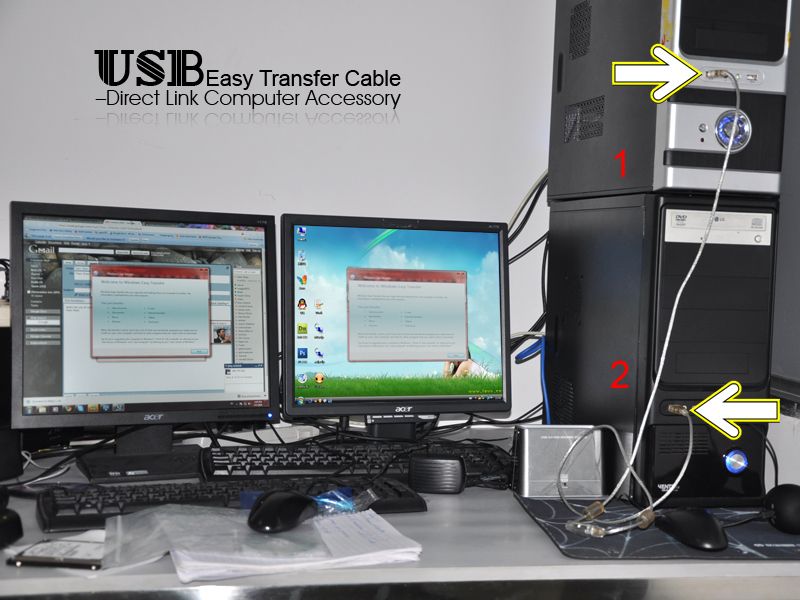 USB Easy Transfer Cable Direct Link Computer Accessory  