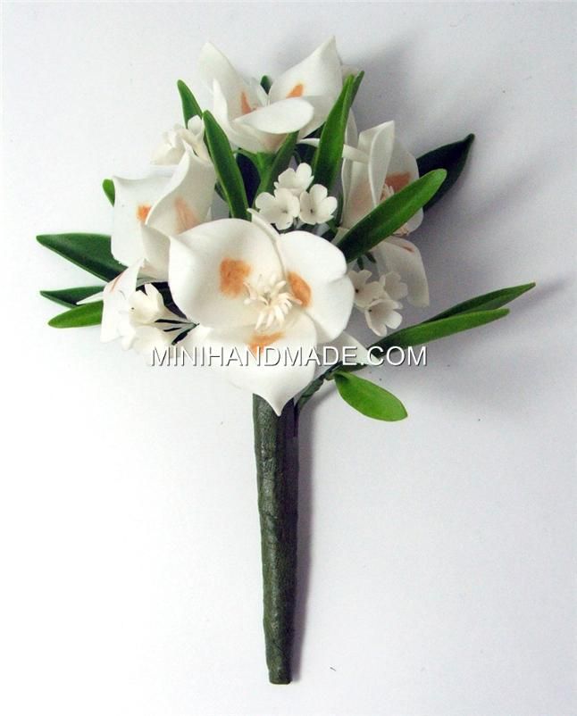   , flowers and leaves are handmade from polymer clay (air dried clay