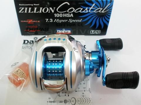 daiwa zillion coastal 100hsa baitcasting reel 100 hsa right handle 