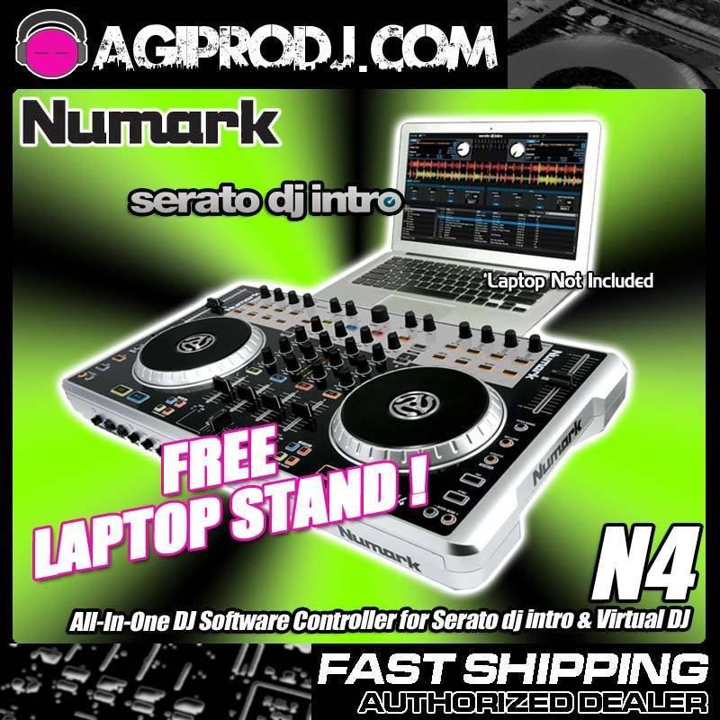 Numark N4 4 DECK DIGITAL DJ CONTROLLER AND MIXER & FREE Odyssey Lstand 