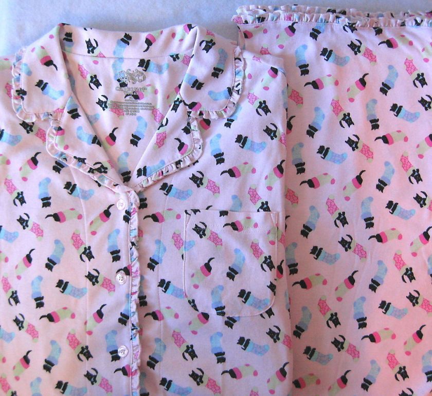 Womens Plus Sz Christmas Scottie Dog Pajamas 1X 2X 3x L  