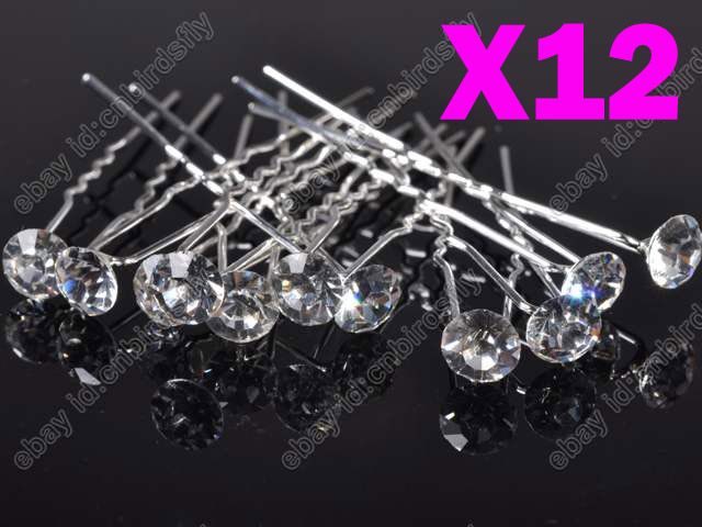   lots Princess Mini Crystal beads Wedding Bridal Tiara Hair Pins Clips