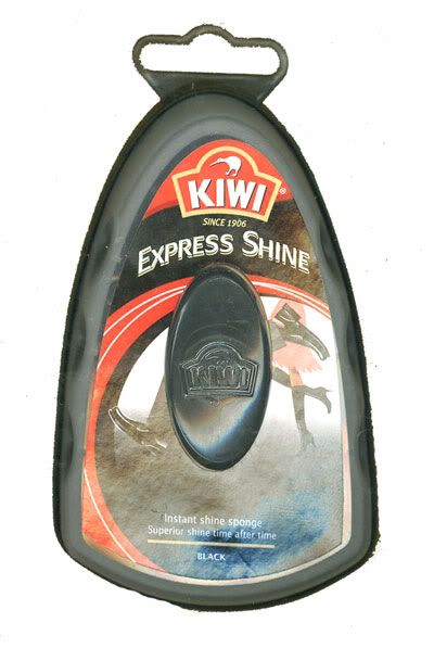 KIWI WAX SHOE POLISH Express Shine with Sponge BLACK  