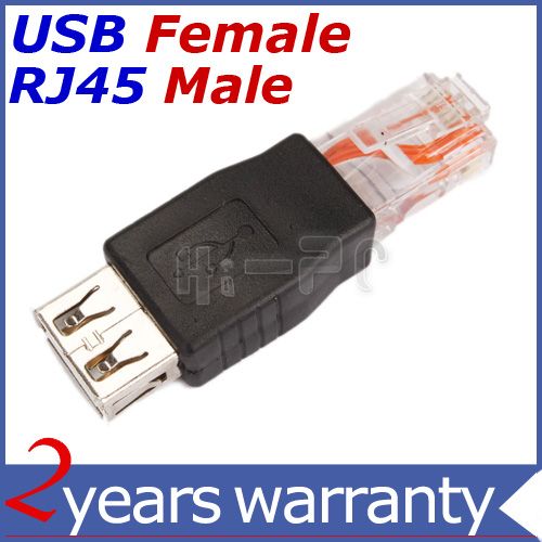 USB A Female F to Ethernet LAN RJ45 Male Router Adapter  