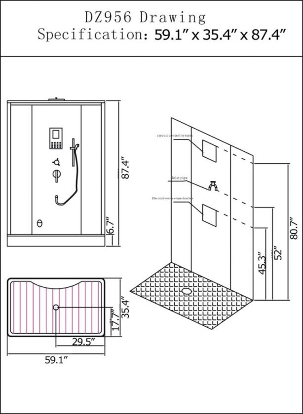 Ariel Platinum DZ956F8 Luxury Contemporary Self Cleaning Steam Shower 