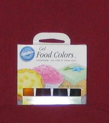 GEL FOOD COLORS, 4 PACK, WILTON, EDIBLE,  