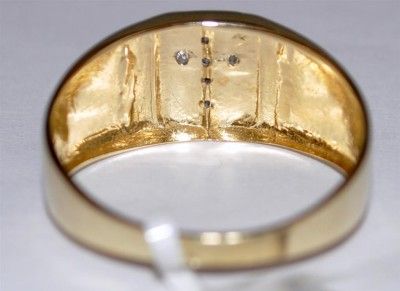   Cross Ring 0.06ct 10K Yellow Gold Pinky Ring Wedding Ring Real Gold