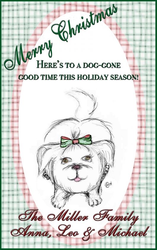 Personalized Dog Puppy Christmas Holiday Greeting Cards  