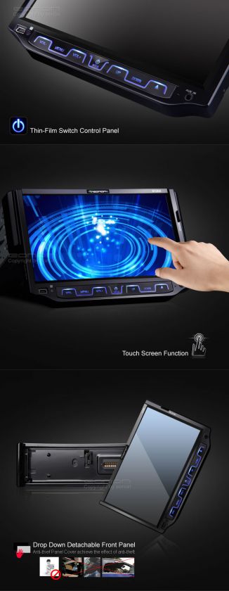   Eonon Car 1Din 7 LCD TV Touchscreen Bluetooth FM CD DVD Player  