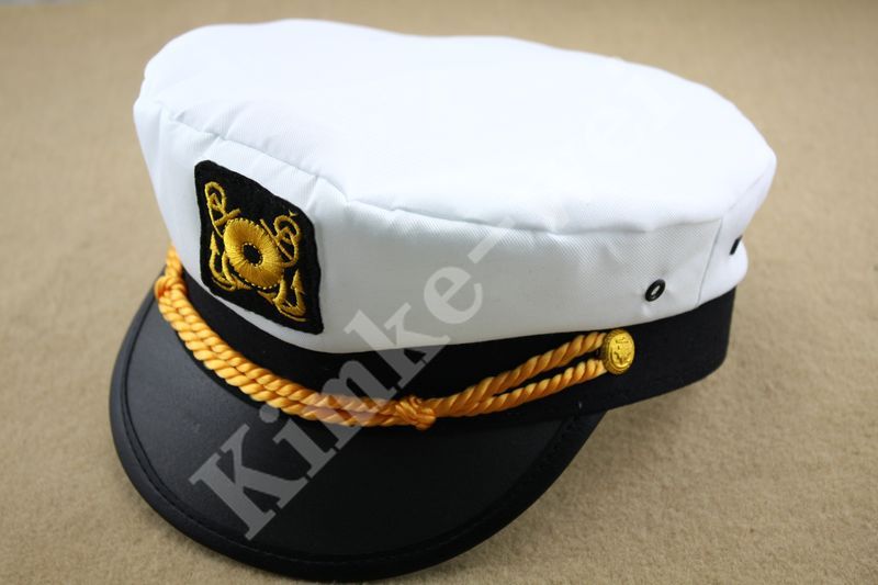 Yacht Captain Skipper Sailor Boat Cap Hat Costume New  