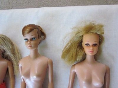 LARGE LOT OF VINTAGE BARBIE DOLLS WITH MANY ACCESSORIES 1960 1966 SEE 