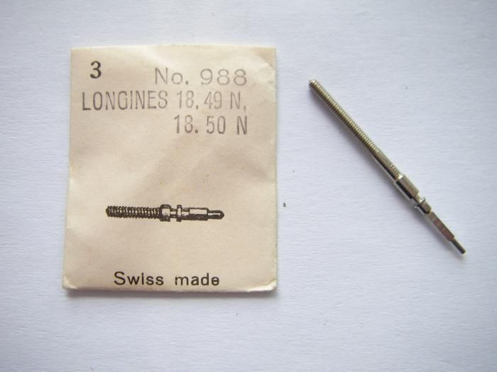 Longines pocket watch movt part winding stem cal 18.49N  