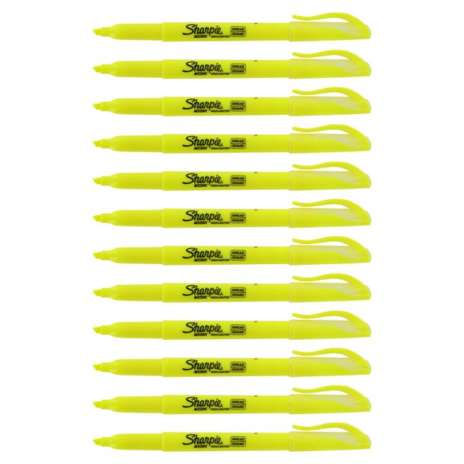 24 Sharpie Accent Pocket Highlighter Fluorescent Yellow 071641270251 