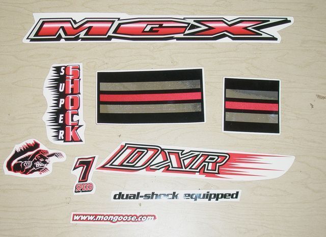 SET MONGOOSE/MGX BICYCLE DECALS PART 717  