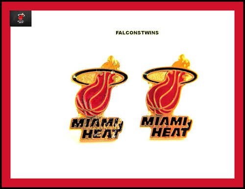 MIAMI HEAT POST STUD EARRING SET CHARM LOGO NBA NEW  