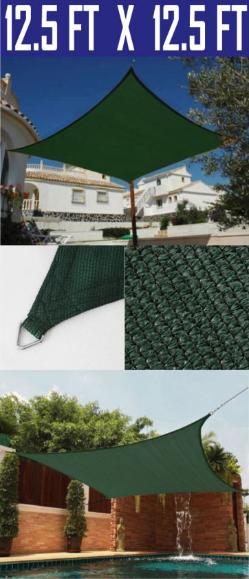 12 Square Heavy Duty Sun Shade Sail New Green Canopy  