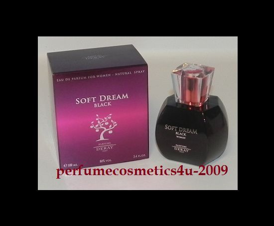 SOFT DREAM BLACK BY DERAY PERFUME 3.4 OZ EDP SPRAY NIB  