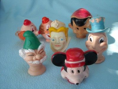 Puppet Heads Rubber Vintage Mickey Cricket Pinocchio  