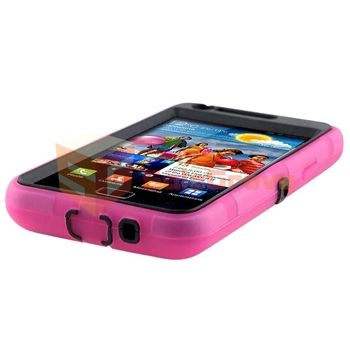 2x Charger+Black Hard Pink TPU Case+Privacy LCD SP For Samsung Galaxy 