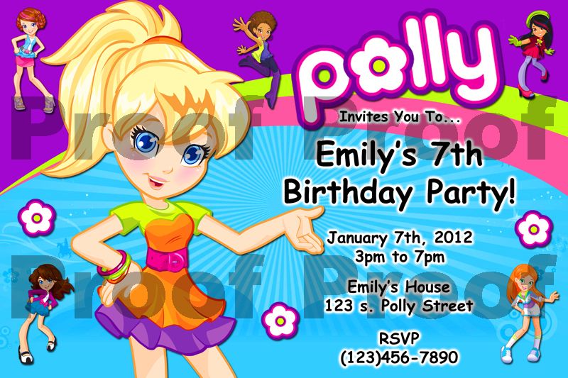 Polly Pocket / Ni Hao Kai Lan / Hello Kitty Invitations  