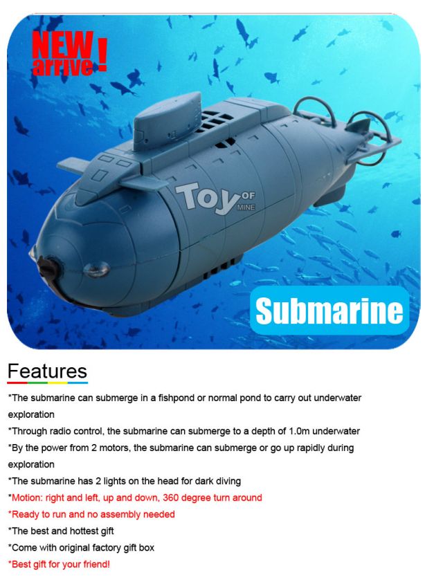 Mini Remote Radio Control RC Submarine Toy Boat Diving  