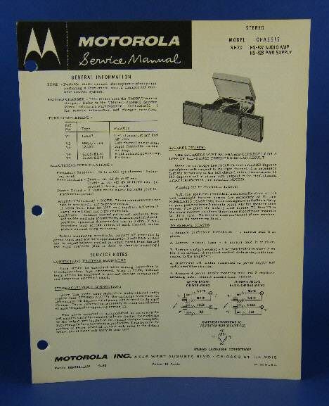 Motorola Manual Portable Stereo Chassis HS 827 828  