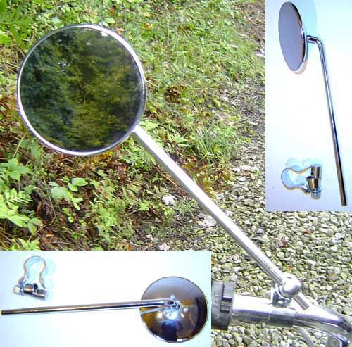 New Chrome Motorcycle Mirror Pair 7/8 Bar Clamp On  