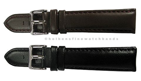   Brown Soft Smooth Glove Leather deBeer Mens Watch Band Strap  