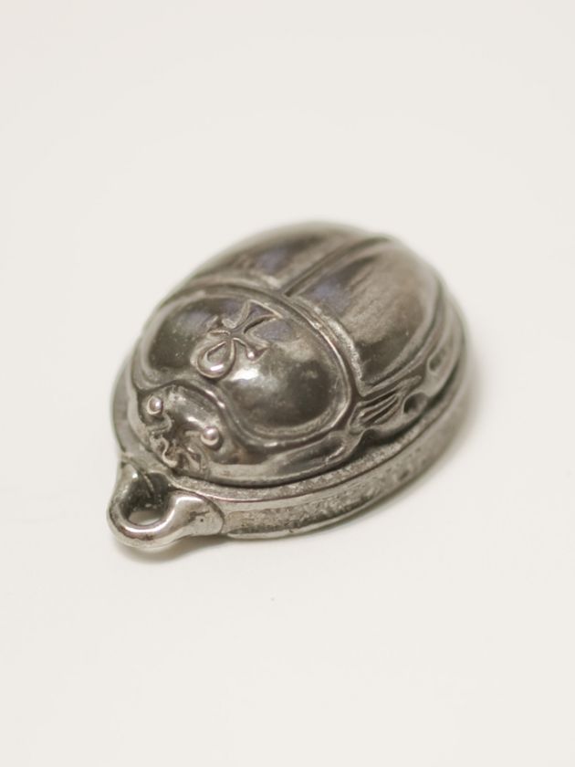 Silver Scarab Amulet W/ Heart Spell in Book of the Dead  