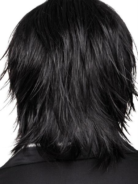 KW109 Black Spike Short Cosplay Punk Men Wigs  