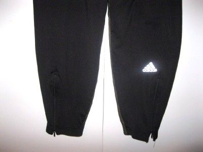   RUNNING SWEATS sweatpants LYCRA STRETCH w/ REFLECTORS black M  