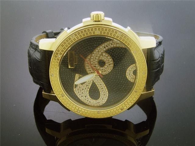 Techno dIezel Round 0.15CT Diamonds 55mm YG Watch Snake  